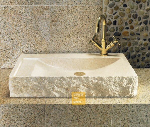 Beige Marble Square Wash Basin