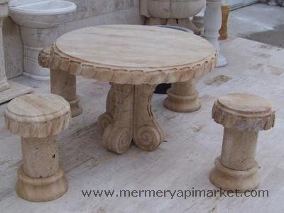 Travertine Table / Seat