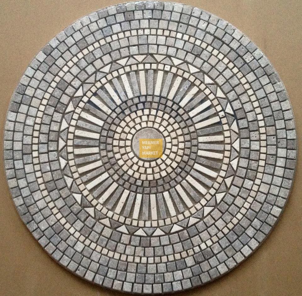 Silver Travertine Mix - Medallion