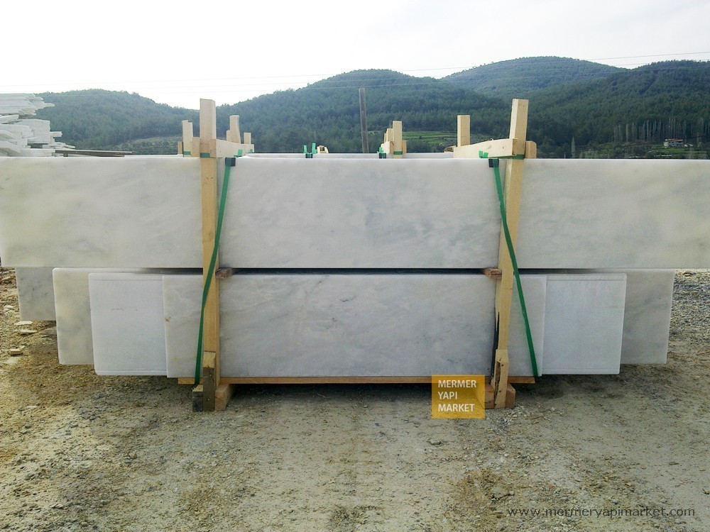 Mugla White Marble Handrail - 3 cm Thickness A Quality