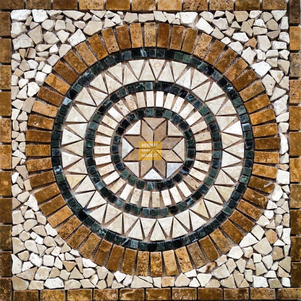 Noçe Travertine Green Mix - Medallion