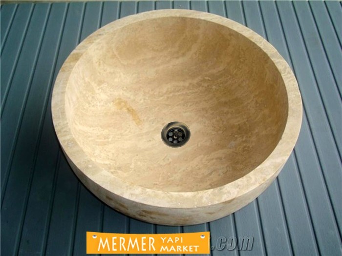 Round Travertine Sink
