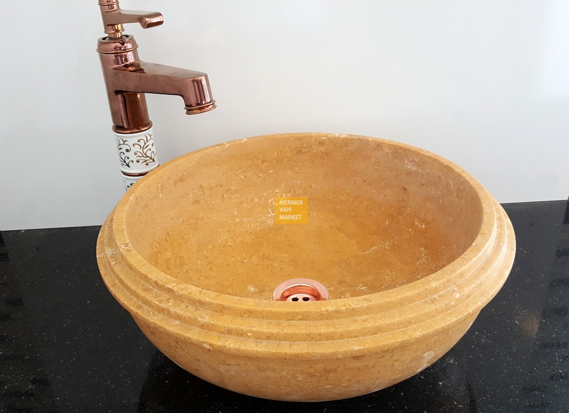Yellow Travertine Sink