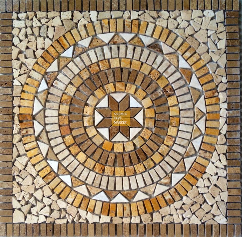 Travertine White Marble Mix - Medallion