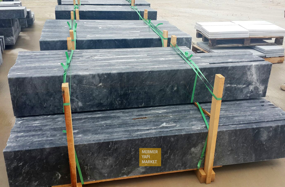 Kutahya Black Marble Handrail - 2 cm Thickness