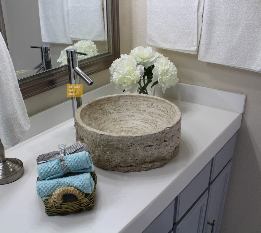 Silver Travertine Outside Sink