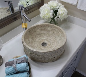 Silver Travertine Outside Sink