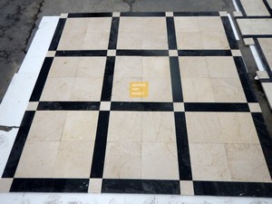 Conjunto de padrões de piso de mármore Burdur bege e preto