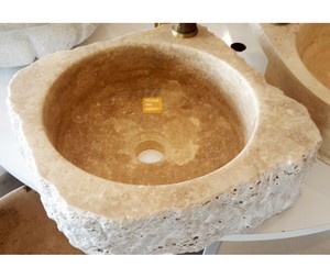 Tumbled Travertine Triangle Sink