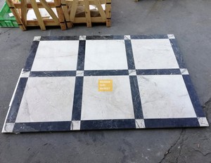 Conjunto de padrões de piso de mármore Burdur bege e preto