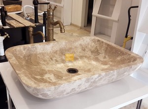 Light Emperador Square Wash Basin