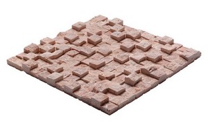 Red Travertine Cube Mosaic