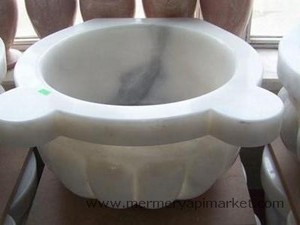 White Melon Slice Hammam Sink