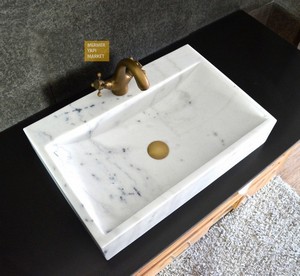 White Marble Square Wash Basin