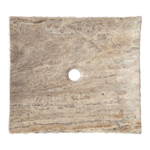 Silbernes Travertin-Quadrat-Waschbecken - Edge Split Face