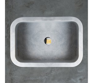 Afyon Gray Square Umywalka - Corner Oval