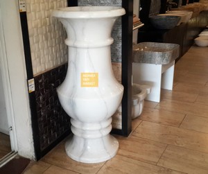 Afyon White Marble Flower Pot