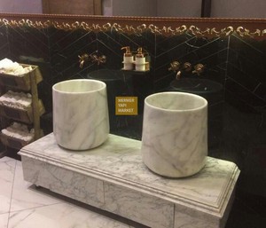 Cloudy White Earless Hammam Sink
