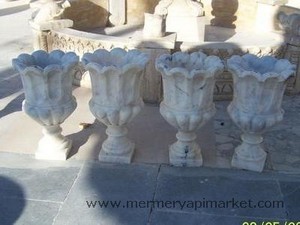 Afyon Bulutlu Marble Flower Pot