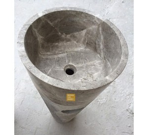 Pérak Travertine Bottom Scan nangtung Washbasin