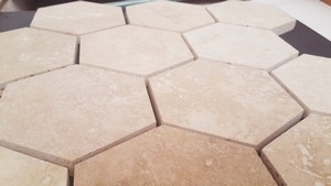 Travertine Honed Hexagon Mosaic - 10cm