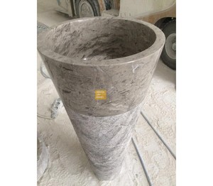 Silver Travertine Bottom Scan Vertical Washbasin