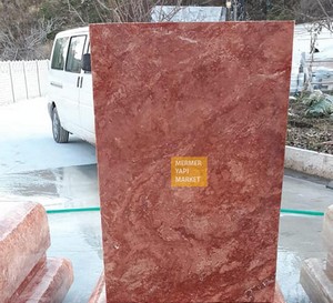 Red Travertine Slabs Honed - Unfilled