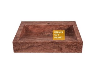 Red Travertine Sink