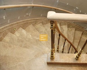 Light Emperador Marble Stair - Riser Included