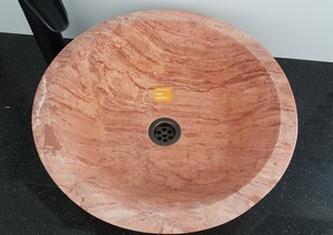 Red Travertin Bowl
