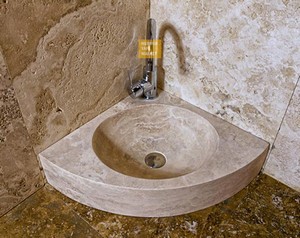 Travertine Triangle Sink