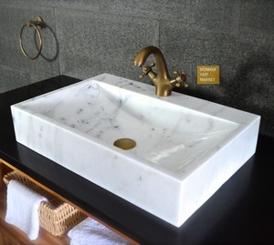 White Marble Square Wash Basin