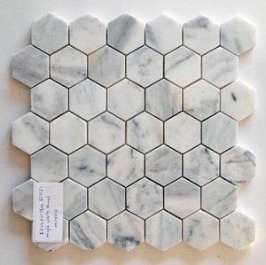 Muğla blanco pulido hexágono mosaico