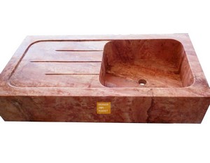 Red Travertine Sink