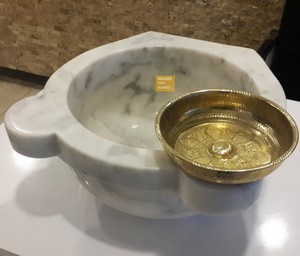 Afyon Cloudy White Hammam Sink