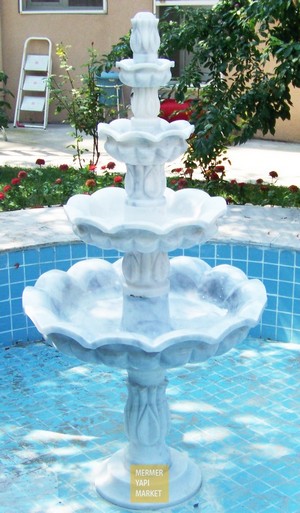 Gray White Marble Fountain