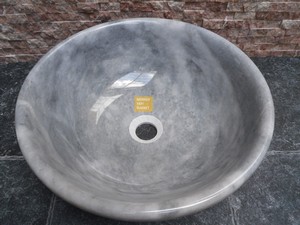 Afyon Cloudy White Oval Edge Round Sink