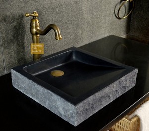 Basalt Black Wash Basin - Outside Split Face