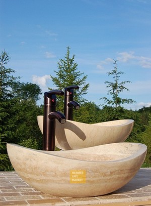 Travertine Elips Wash Basin