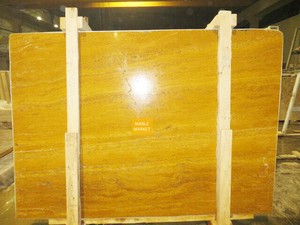 Yellow Travertine Slabs Honed - Unfilled