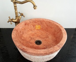 Red Travertine Screening Sink