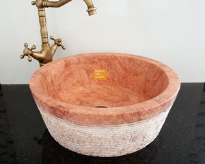 Red Travertine Screening Sink