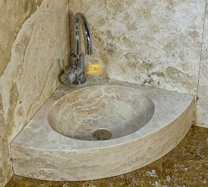 Travertin Triangle Sink