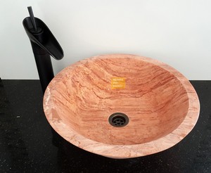 Red Travertin Bowl