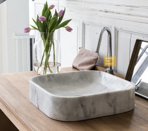 Afyon Bulutlu White Square Wash Basin