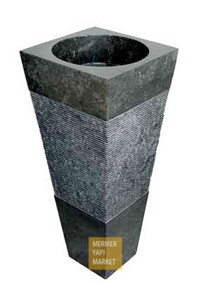 Akşehir Black Vertical Wash Basin