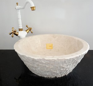 Beige Marble Split Face Dish Sink