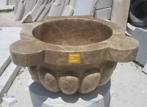 Emperador Marble Hammam Sink - Melon Slice