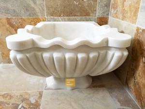 Afyon White Melon Sluff Ruffle Hammam Sink