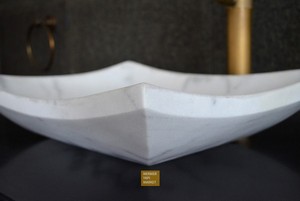 Muğla Weißes Waschbecken - Blätter